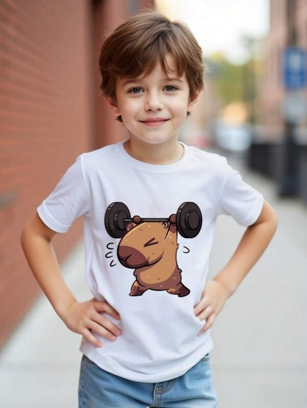 Camiseta casual de manga corta con estampado de animales
