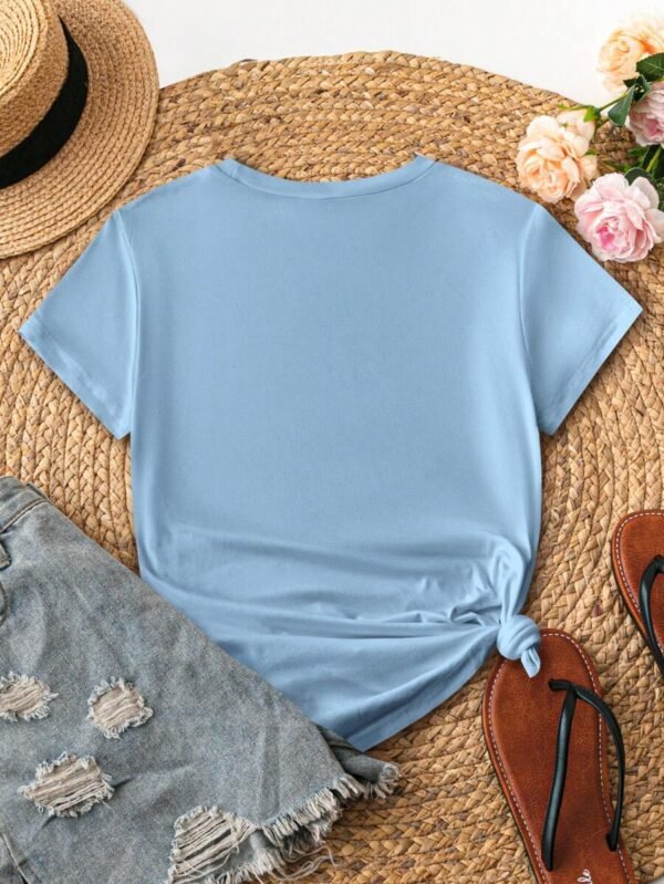 Camiseta de mujer casual con cuello redondo - Imagen 3