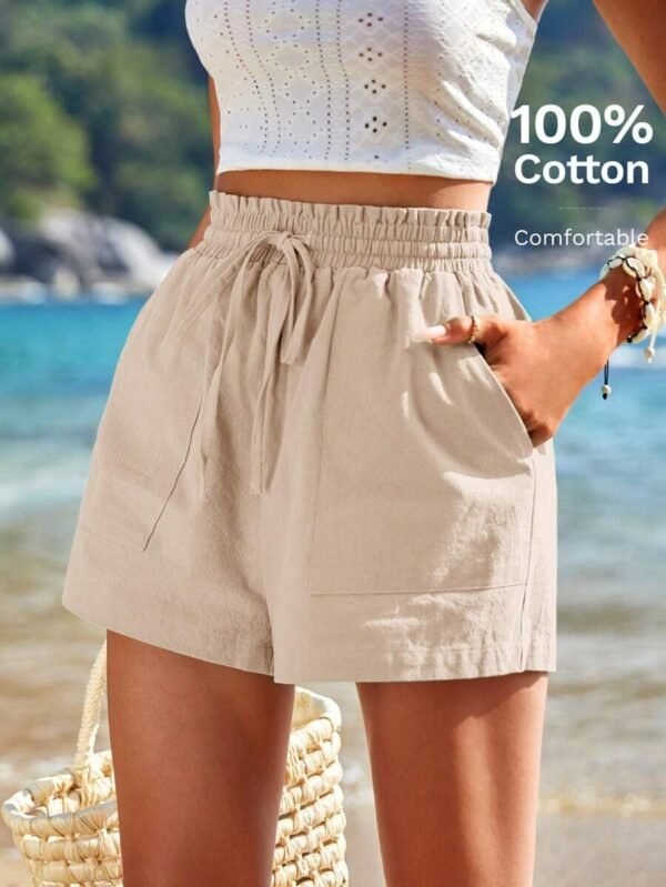 Pantalones cortos de primavera con cordón para la cintura