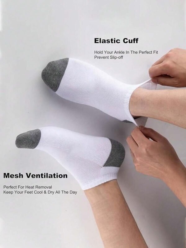 5 pares de calcetines tobilleros transpirables blanco y negro para hombre