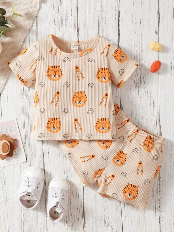 Shorts con camiseta con estampado de dibujos para niños bebés