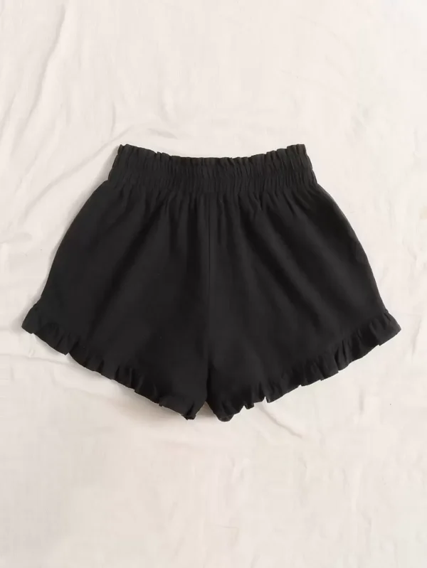 Shorts con fleco con cordón de cintura con volante - Imagen 3