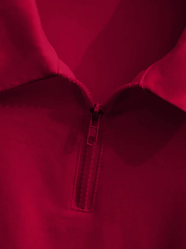 Camiseta unicolor con cremallera media para mujer - Imagen 2