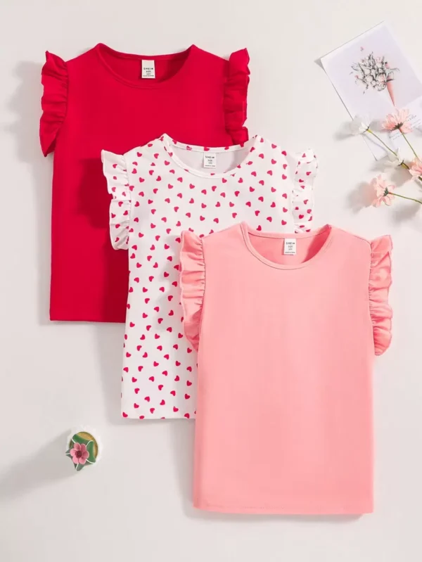 Top de punto casual y lindo con estampado para niñas
