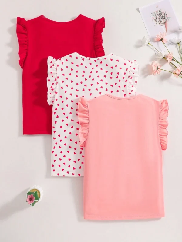 Top de punto casual y lindo con estampado para niñas - Imagen 3