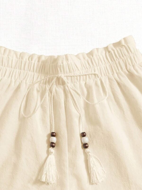 Shorts sueltos para mujer con borde de volantes - Imagen 2