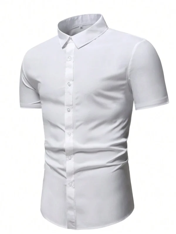 Camisa de manga corta casual para hombre de unicolor