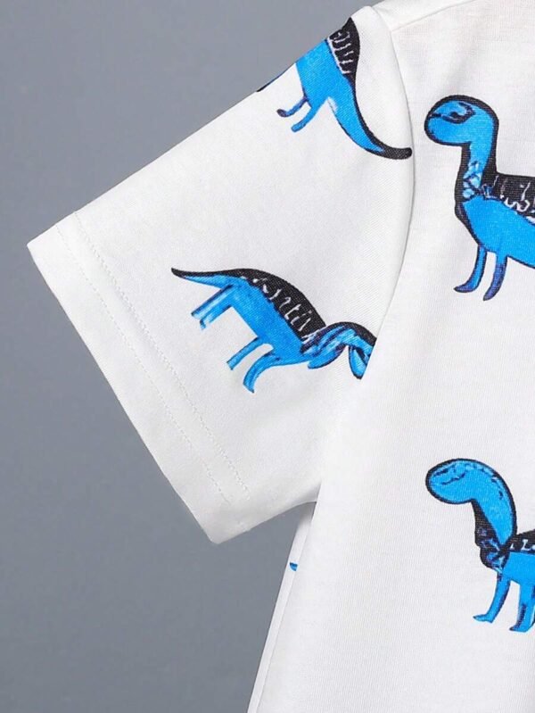 Set de 2 piezas para niño pequeño con camiseta de manga corta de cuello redondo - Imagen 2