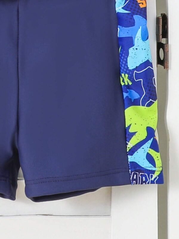 Conjunto de 2 piezas con pantalones de baño de manga larga y estampado de tiburón - Imagen 3