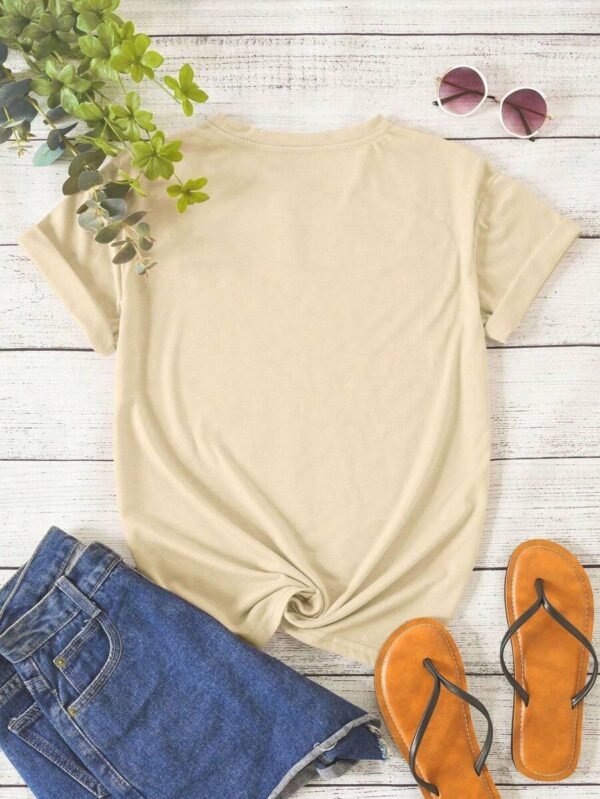Camiseta con gráfico de albaricoque impreso para dama de primavera - Imagen 2
