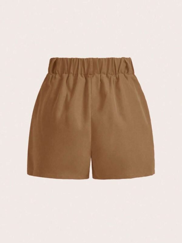 Pantalones cortos sueltos informales de mujer con pliegues - Imagen 3