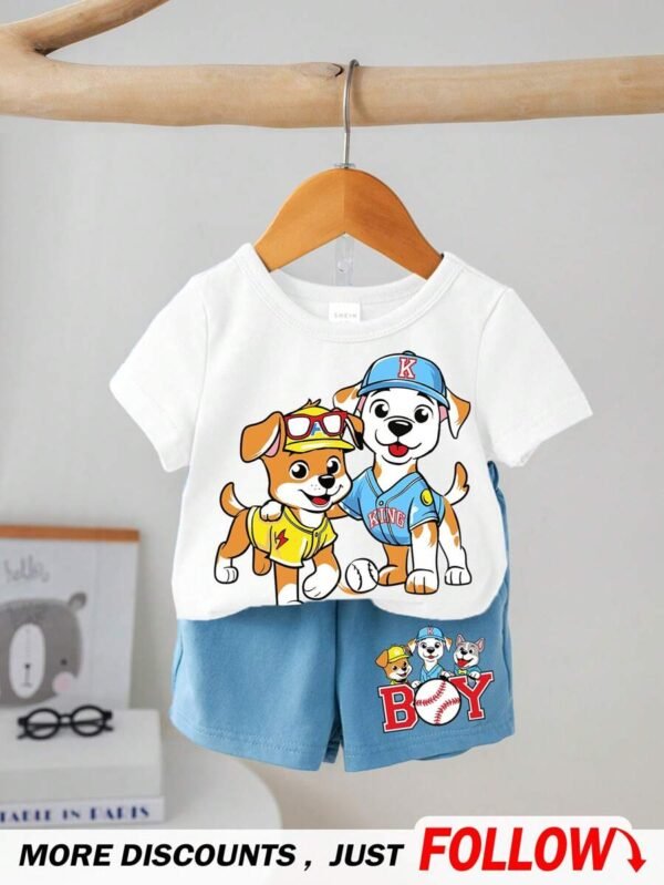 Conjunto de camiseta de manga corta y pantalones cortos para niños bebés