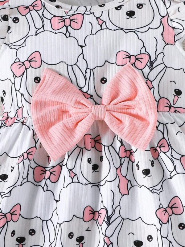 Vestidos con mangas cortas y cuello redondo para niñas bebés - Imagen 2