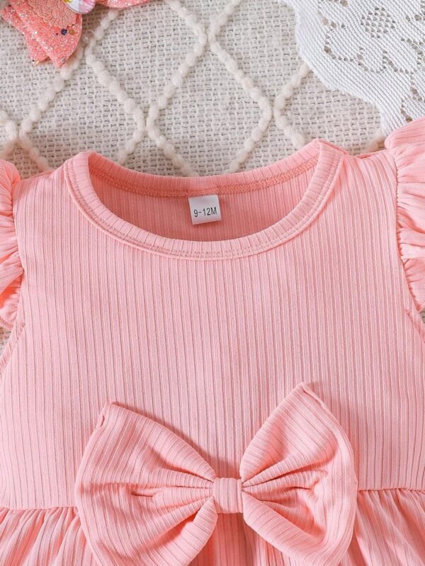 Vestidos con mangas cortas y cuello redondo para niñas bebés - Imagen 3