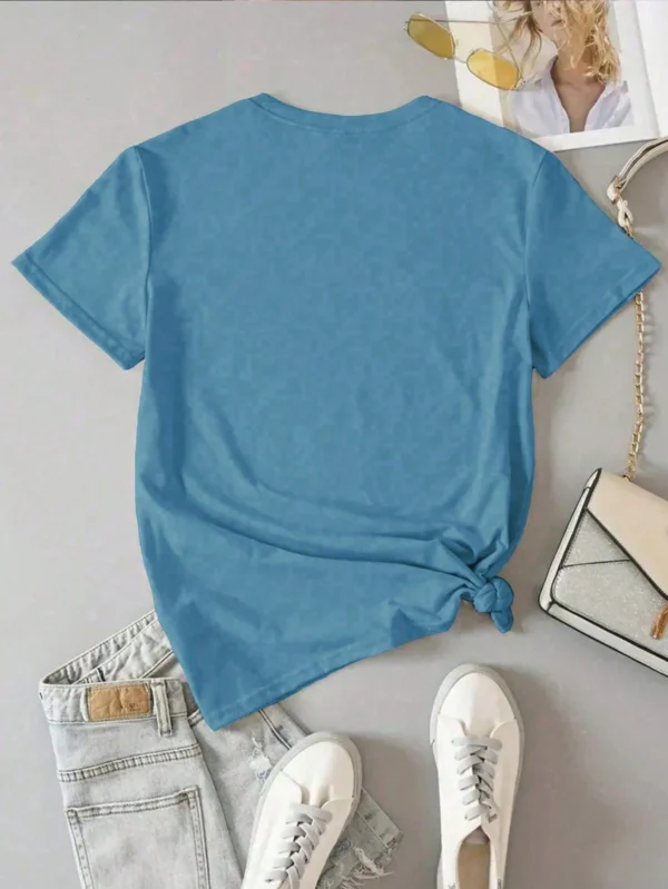 Camiseta de cuello redondo con gráfico oceánico - Imagen 2