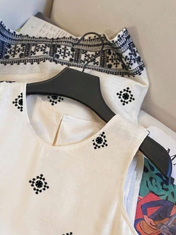 Vestido de verano casual de vacaciones de tejido para mujer - Imagen 2