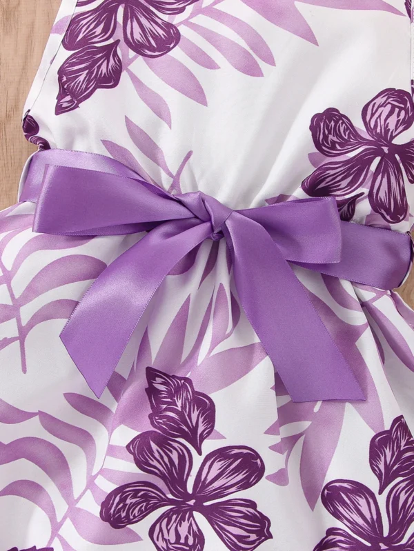 Vestido Para Bebé Niña Con Cinturón Y Diseño De Impresión - Imagen 2