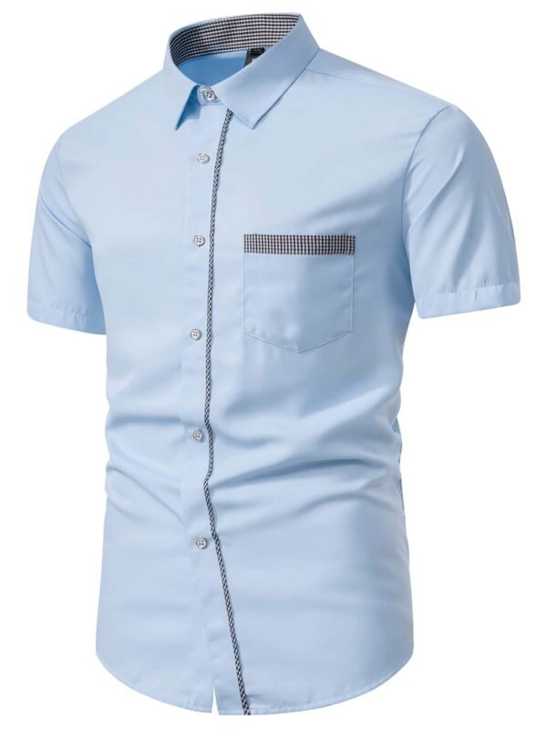 Camisa de cuadros en contraste con botón - Imagen 3