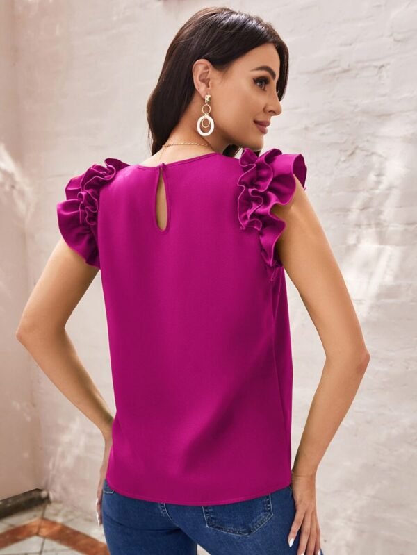 Blusa sisa con fruncido unicolor - Imagen 3