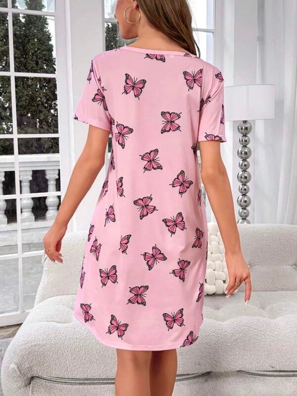 Pijama vestido con estampado de mariposa - Imagen 2