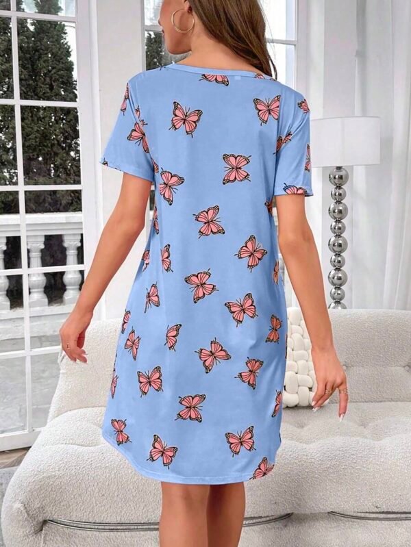 Pijama vestido con estampado de mariposa - Imagen 2