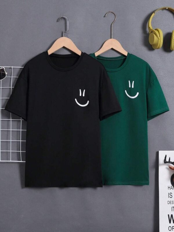 Camisetas Redondas Estampadas Con Cuello Redondo Para Adolescentes