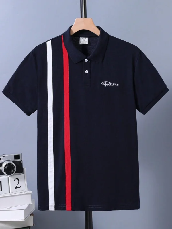 Camiseta Polo A Rayas De Moda Casual Para Adolescentes
