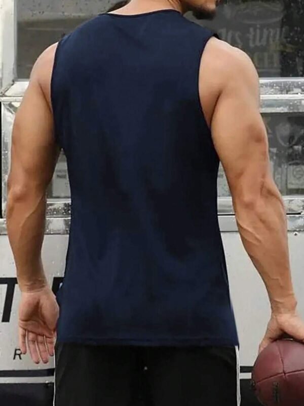 Camiseta de tirantes de cuello redondo casual con estampado para hombre - Imagen 3