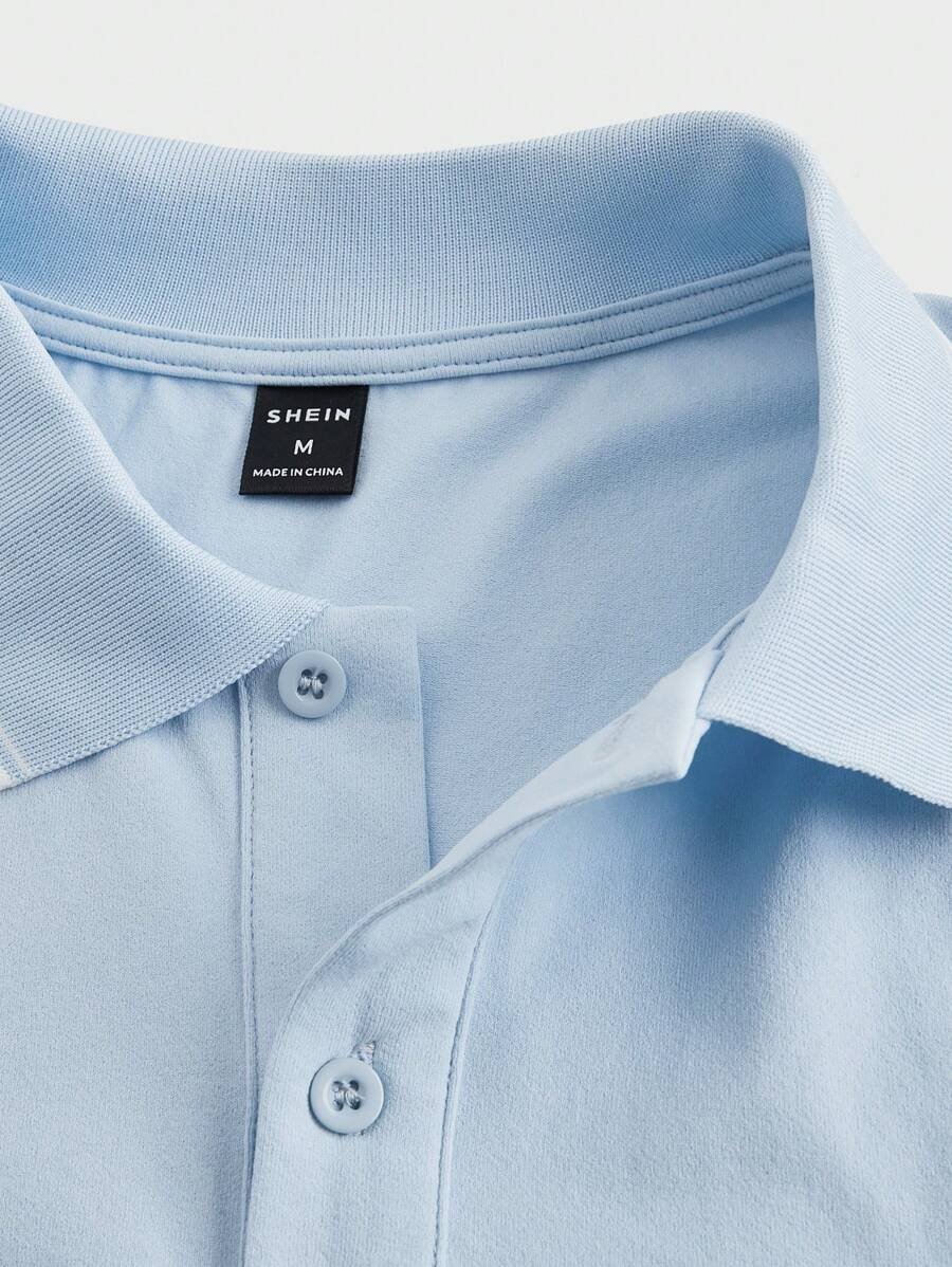 Playera Polo De Manga Corta De Punto Ajustada Para Hombre - Imagen 2