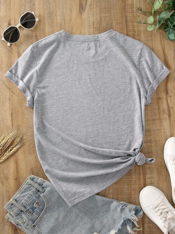 Camiseta de mujer con estampado floral de manga corta - Imagen 3
