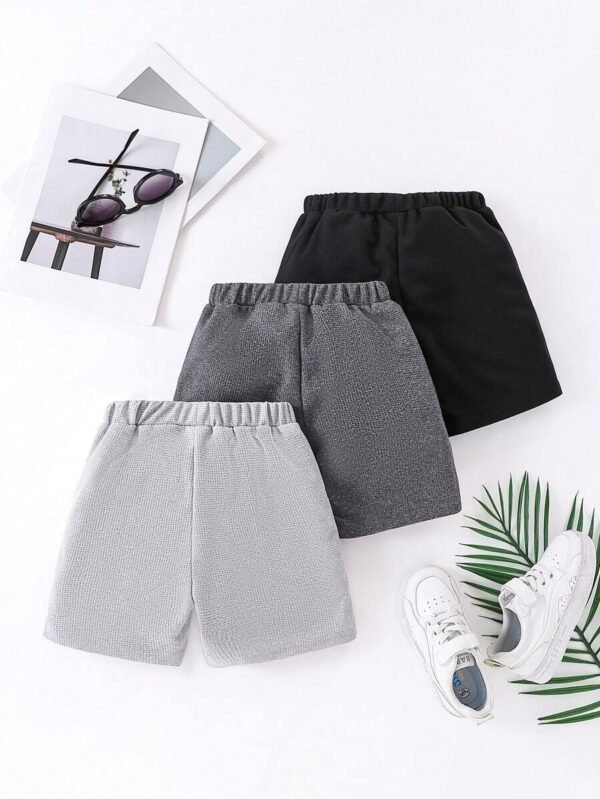 Shorts cortos versátiles con estampado de eslogan para niño - Imagen 3