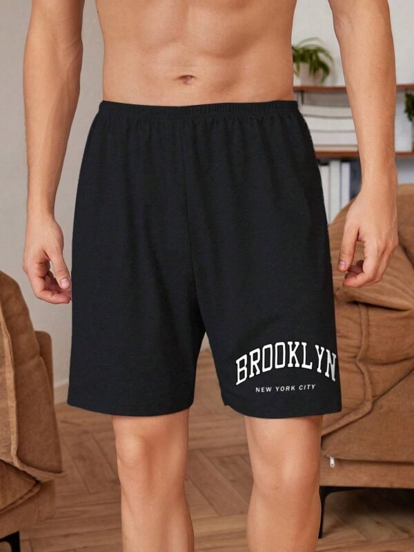 Pantalones cortos de descanso con estampado de letras - Imagen 2