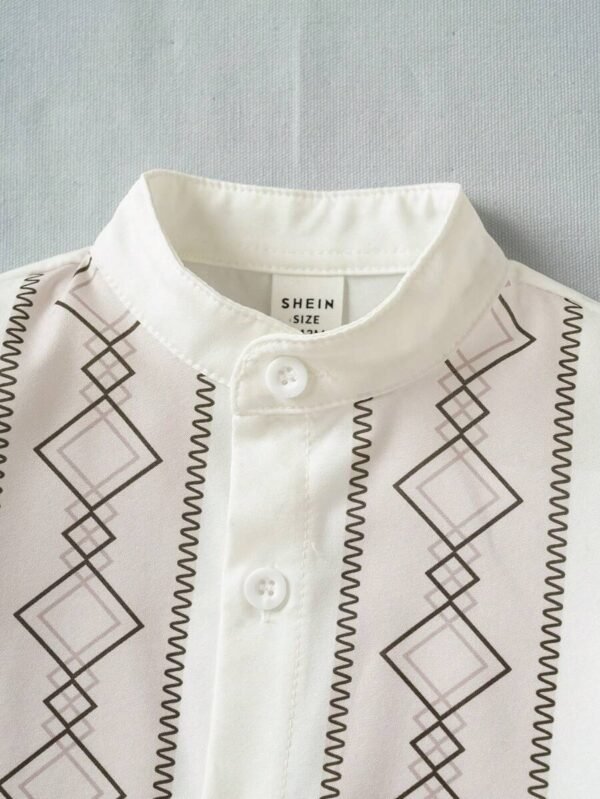 Conjunto de camisa y pantalones cortos con estampado para niños bebés - Imagen 2