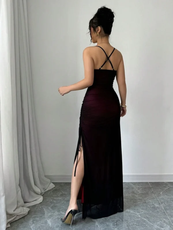 Vestido vintage sexy con cuello en V - Imagen 3