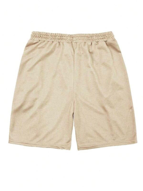 Pantalones cortos casuales con bolsillo y nudo delantero para hombre - Imagen 3
