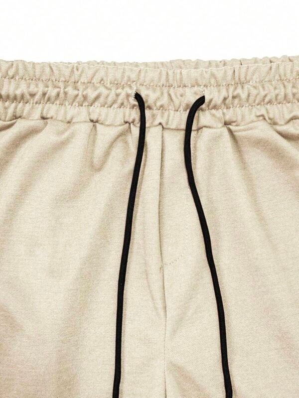 Pantalones cortos casuales con bolsillo y nudo delantero para hombre - Imagen 2