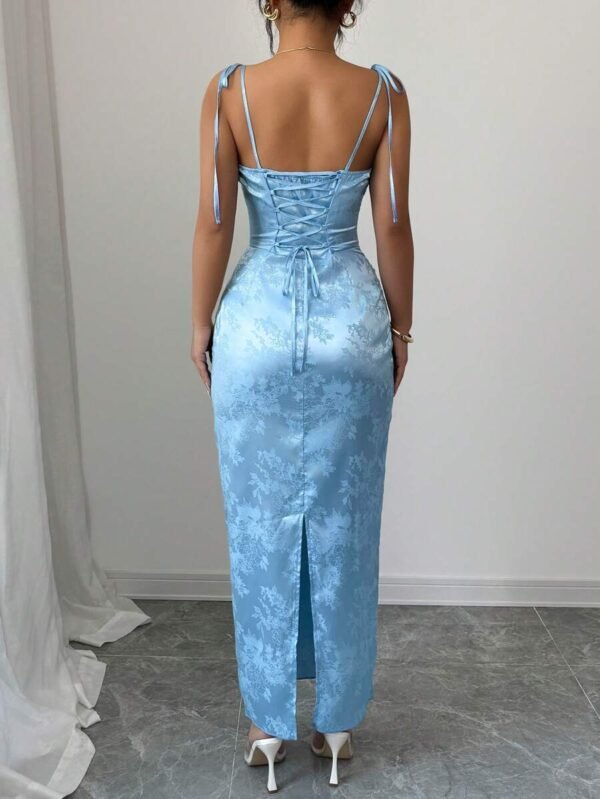 Vestido de tirantes elegante y sexy con abertura lateral - Imagen 3