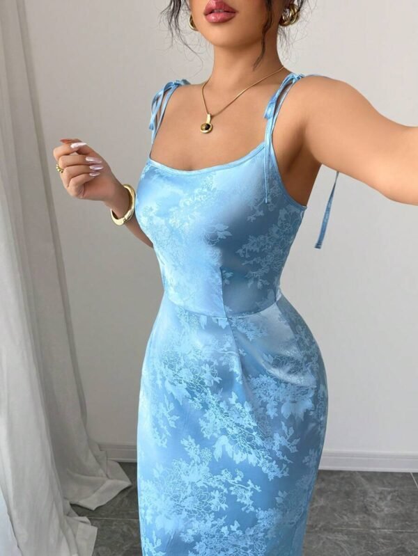 Vestido de tirantes elegante y sexy con abertura lateral - Imagen 2