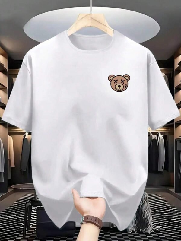 Camiseta de manga corta con estampado de oso para chicos