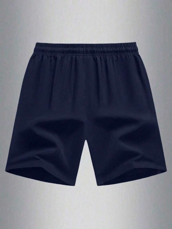Pantalones cortos deportivos casuales lisos para chicos - Imagen 3