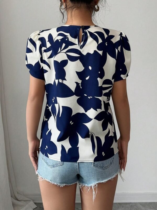 Blusa casual de mujer de manga corta, moda minimalista - Imagen 3
