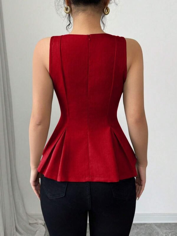 Blusa de mujer tipo peplum con cintura ceñida - Imagen 3