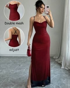 Vestido con cordón de apertura alta con panel