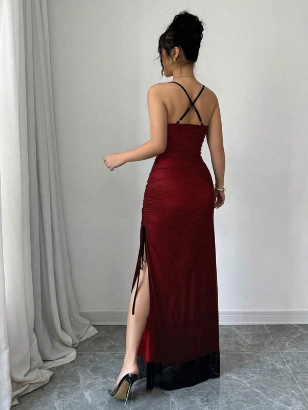 Vestido con cordón de apertura alta con panel - Imagen 3