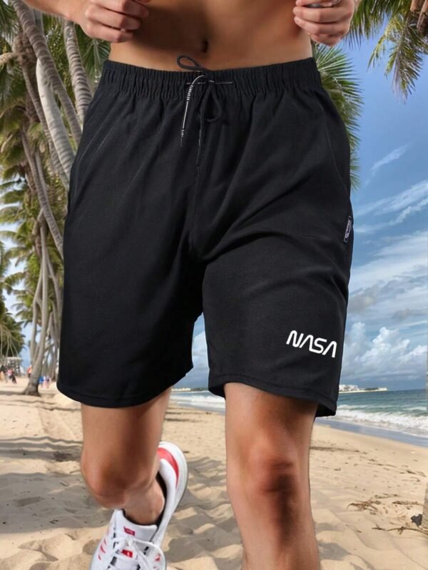 Shorts casuales de playa con cintura con cordón y diseño estampado