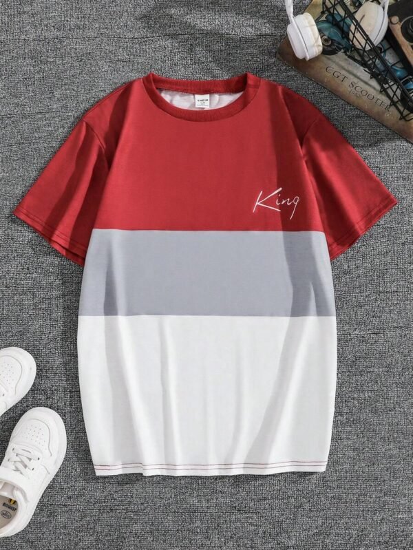 Camiseta casual de manga corta con cuello redondo para chicos