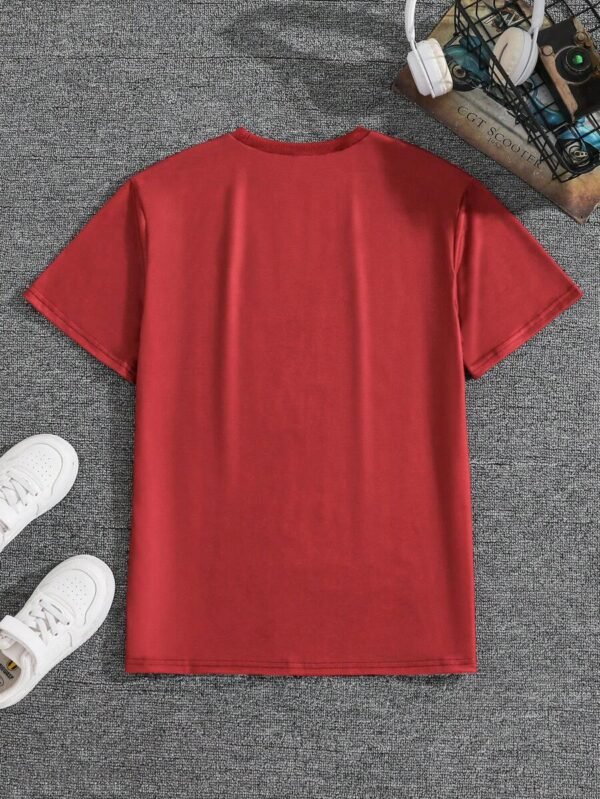 Camiseta casual de manga corta con cuello redondo para chicos - Imagen 3