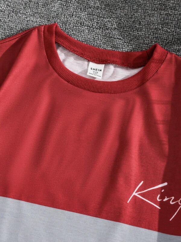 Camiseta casual de manga corta con cuello redondo para chicos - Imagen 2