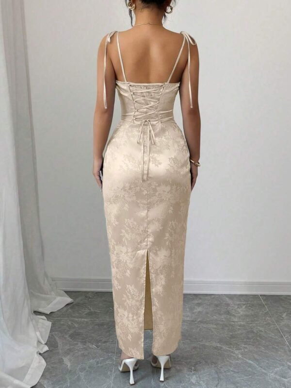 Vestido de tirantes con abertura lateral para mujer - Imagen 3