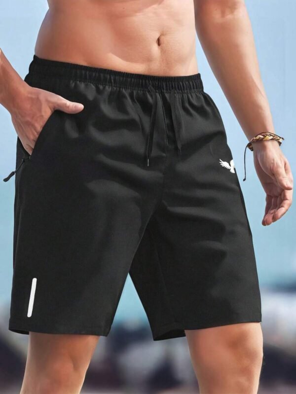 Pantalones cortos casuales para hombre con cordón en la cintura y bolsillo